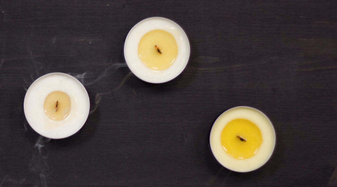 three sustainable soy wax candles from sable candle co