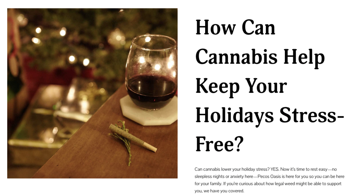 cannabis help stress holidays